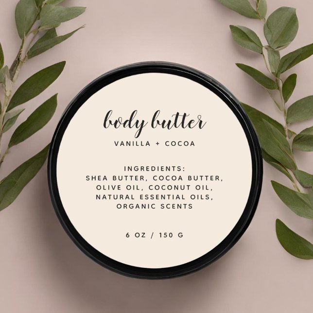 Adesivo Lista de ingredientes modernos elegantes do bege (Criador carregado)