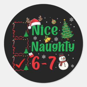 Adesivo Lista de Natal 67 Six Seven Meme Menino Legal Trav