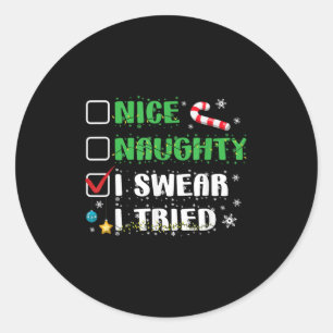Adesivo Lista de Natal Divertida Nice Naughty Eu Juro Que