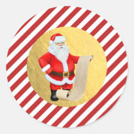 Adesivo Lista de Natal do Papai Noel Listras Vermelhas com