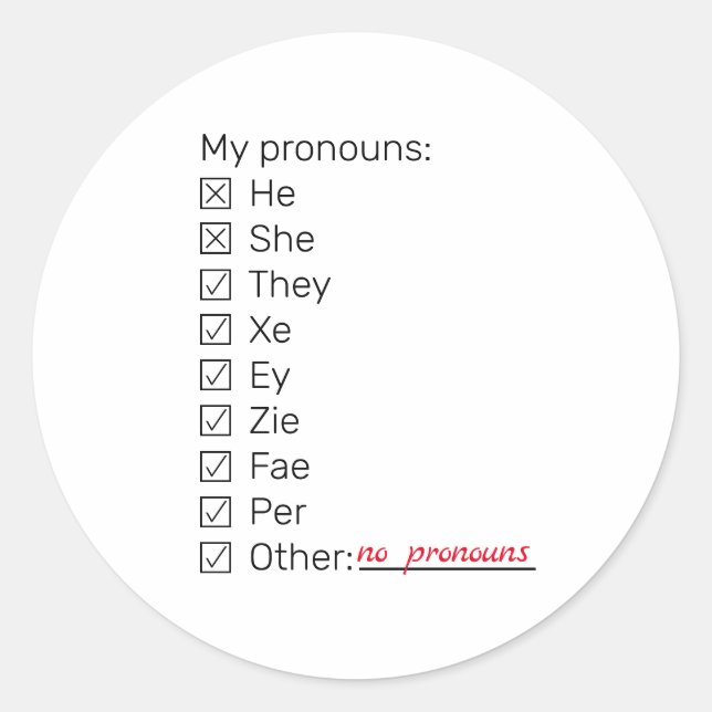 Adesivo Lista de neopronomes longa (Frente)