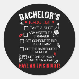 Adesivo Lista de Tarefas do Noivo Festa da Noiva Engraçado