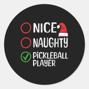 Adesivo Lista Xmas do Jogador de Pickleball de Natal Bela