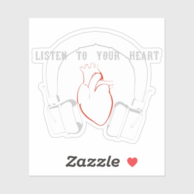 Adesivo Listen to Your Heart (Folha)