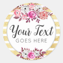 Listra moderna cor-de-rosa da aguarela Glam floral