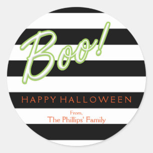 Adesivo Listrado Preto de Halloween Chic verde BOO