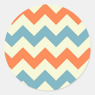 Adesivo Listras azuis e alaranjadas Pastel de Chevron