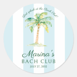Adesivo Listras Azuis Palm Beach Bach Club Chá de Noiva