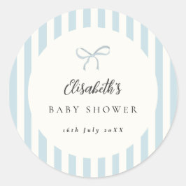 Adesivo Listras Clássicas de Azul Empoeirado com Laço