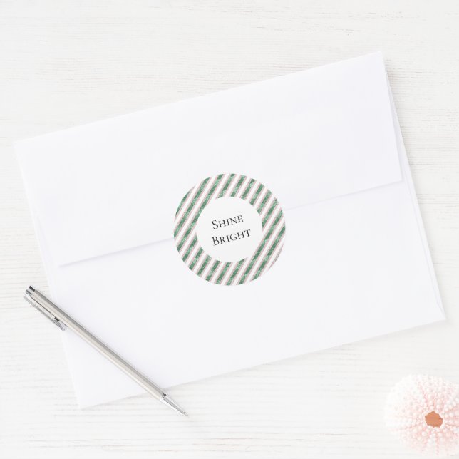 Adesivo Listras de Brilho Rosa Verde Blush  (Envelope)