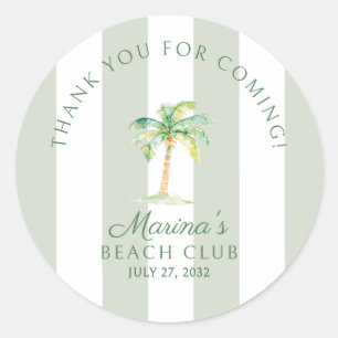 Adesivo Listras de Cabana Verde Palm Beach Club Obrigado
