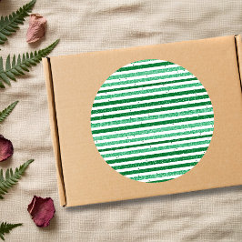 Adesivo Listras Horizontais de Brilho Verde Branco da Natu