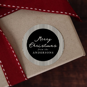 Adesivo Listras Pretas Modernas Feliz Natal