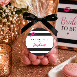 Adesivo Listras Rosa, Preto e Branco Personalizadas com Gl