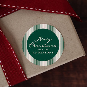 Adesivo Listras Verdes Modernas Feliz Natal
