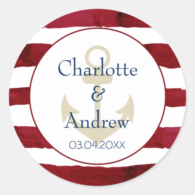 Adesivo Listras vermelhas específicas do cliente Âncora  (Frente)