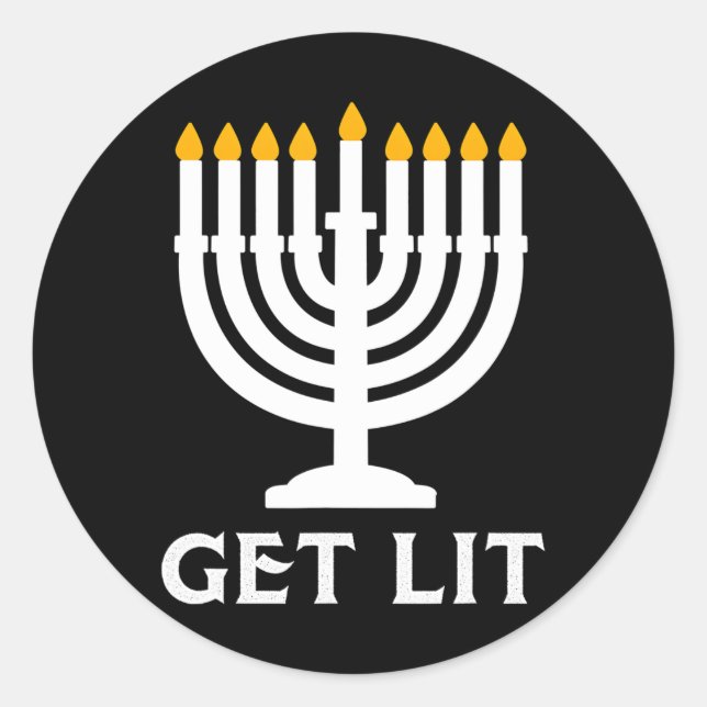 Adesivo Lit Hanukkah Menorah (Frente)
