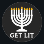 Adesivo Lit Hanukkah Menorah<br><div class="desc">Lit Hanukkah Menorah</div>