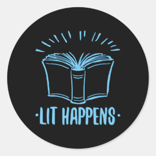 Adesivo Lit Ocorre Livro Lendo Professora Literária Em Ing