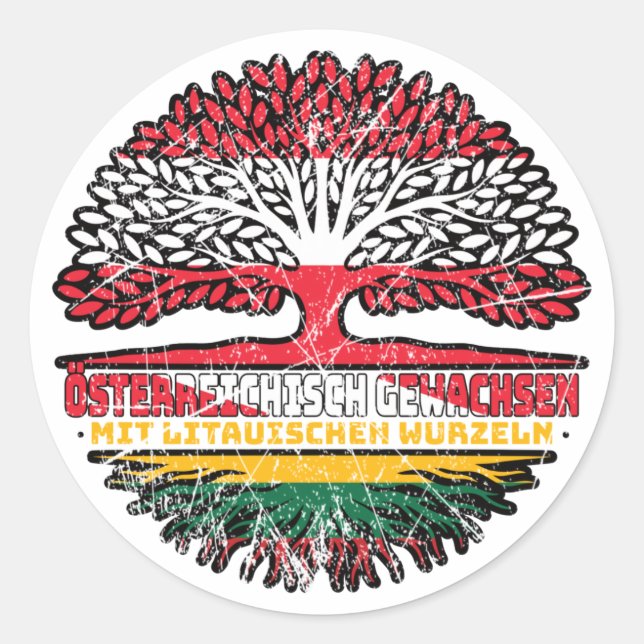 Adesivo Litauen Litauisch Österreichisch Österreich Baum (Frente)