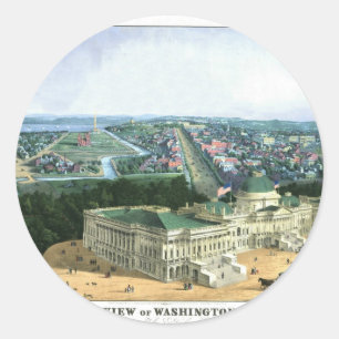 Adesivo Litografia de cor 1852 - vista de Washington
