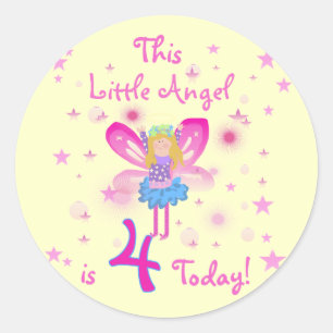 Adesivo Little Angel 4th Birthday T-shirts e presentes