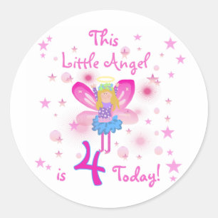 Adesivo Little Angel 4th Birthday T-shirts e presentes
