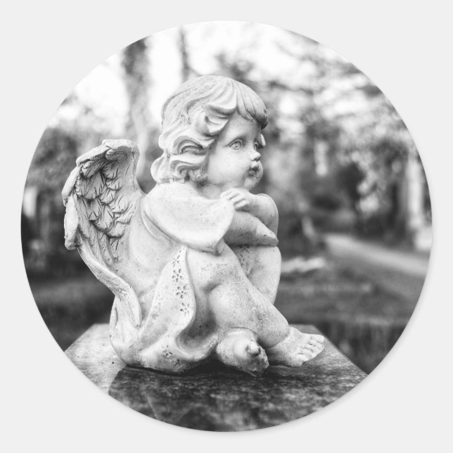 Adesivo Little angel sitting watching the horizon (Frente)