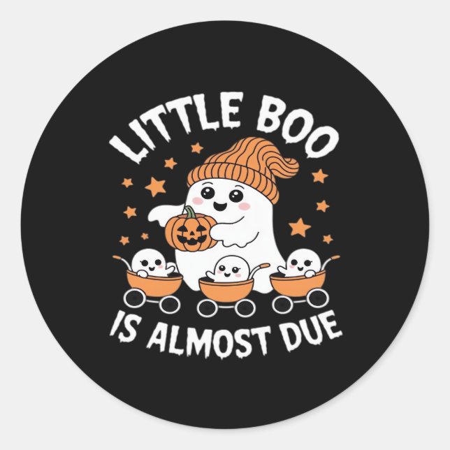 Adesivo Little Boo Is Almost Due - Halloween Pregnancy Rev (Frente)