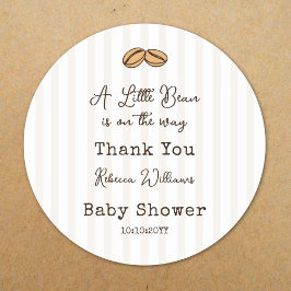 Adesivo Little Coffee Bean  Baby Shower Thank You