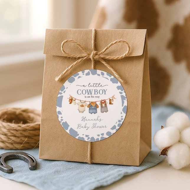 Adesivo Little Cowboy Western Baby Shower (Criador carregado)