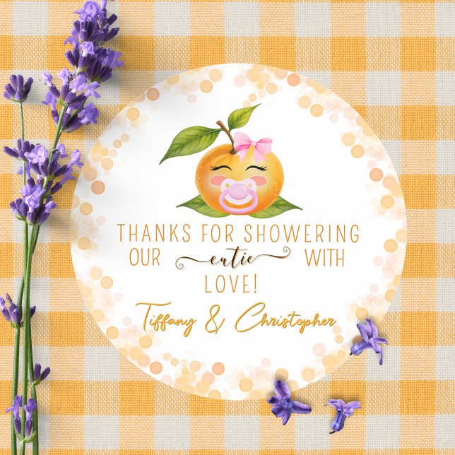 Adesivo Little Cutie Baby Shower Thanks Sticker (Criador carregado)