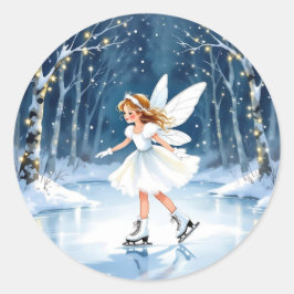 Adesivo Little Fairy Ice Skating Christmas