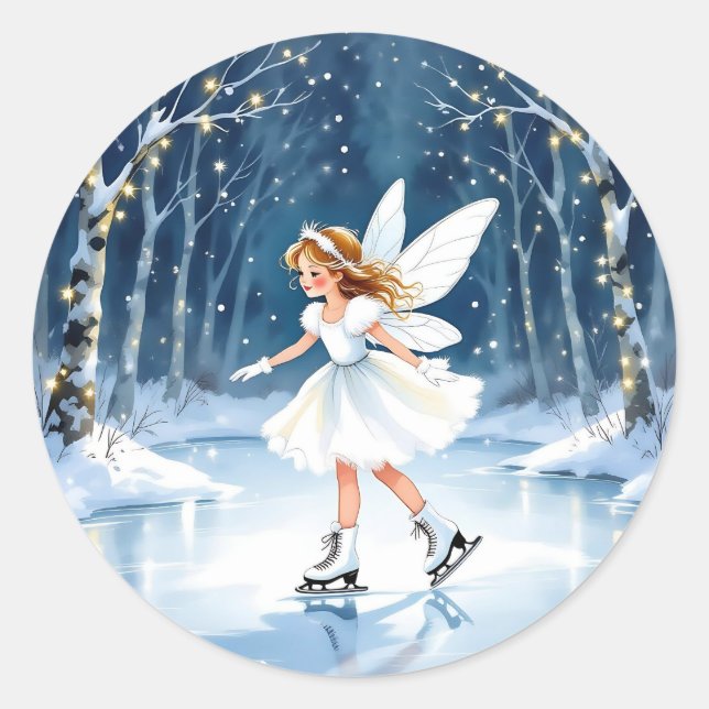 Adesivo Little Fairy Ice Skating Christmas (Frente)