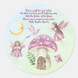 Adesivo Little Fairy Whimsical Baby Shower Prayer