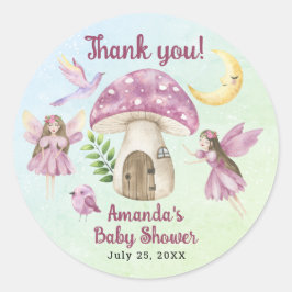 Adesivo Little Fairy Whimsical Baby Shower Thank you