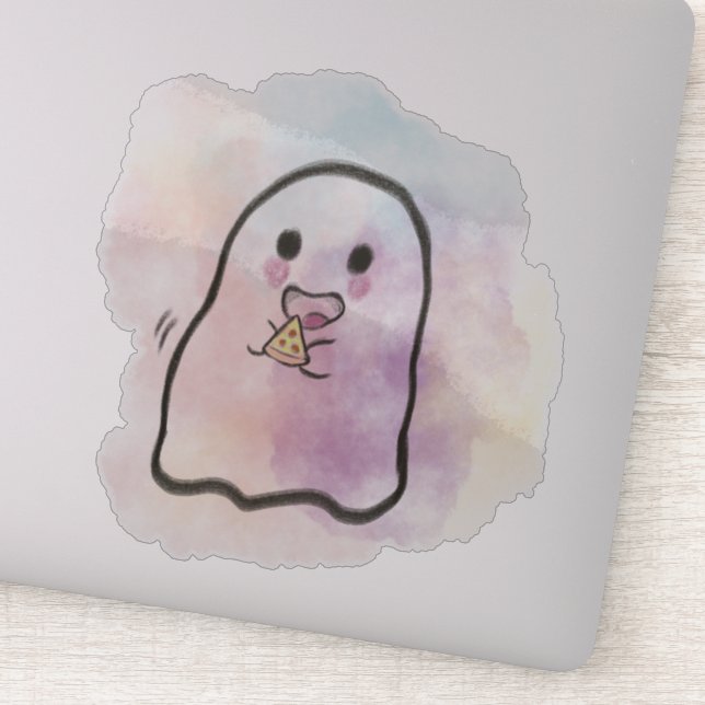 Adesivo Little ghost eats pizza  (Detalhe)