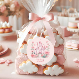 Adesivo Little Girls primeiro aniversario Pink Castle Prin