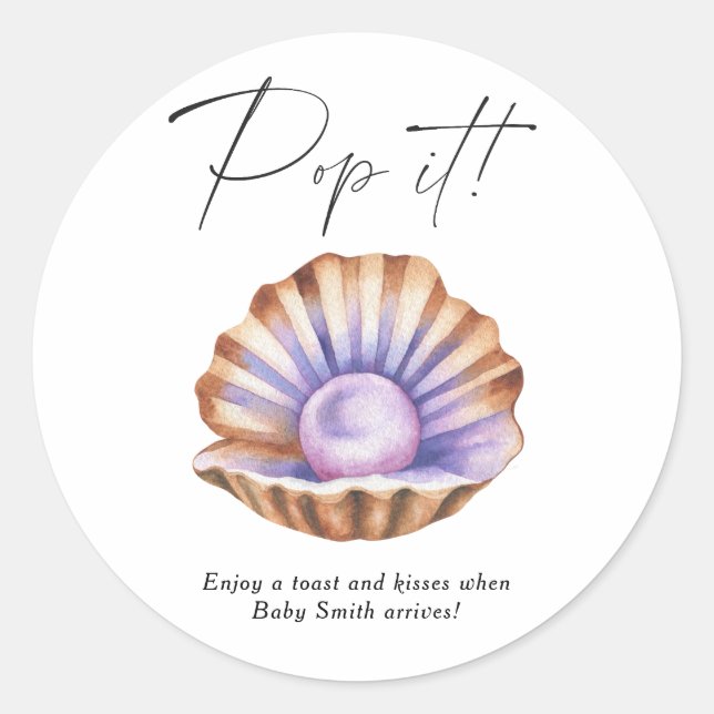 Adesivo Little Pearl Baby shower - Pop it!  (Frente)