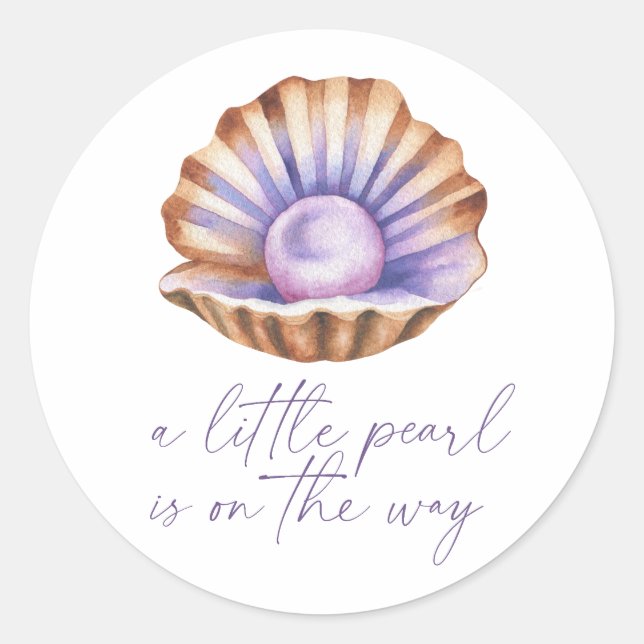 Adesivo Little Pearl Under The Sea Baby shower  (Frente)