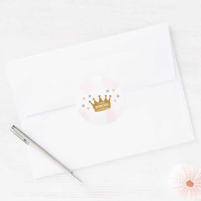 Adesivo Little Princess Girl Baby Shower (Envelope)