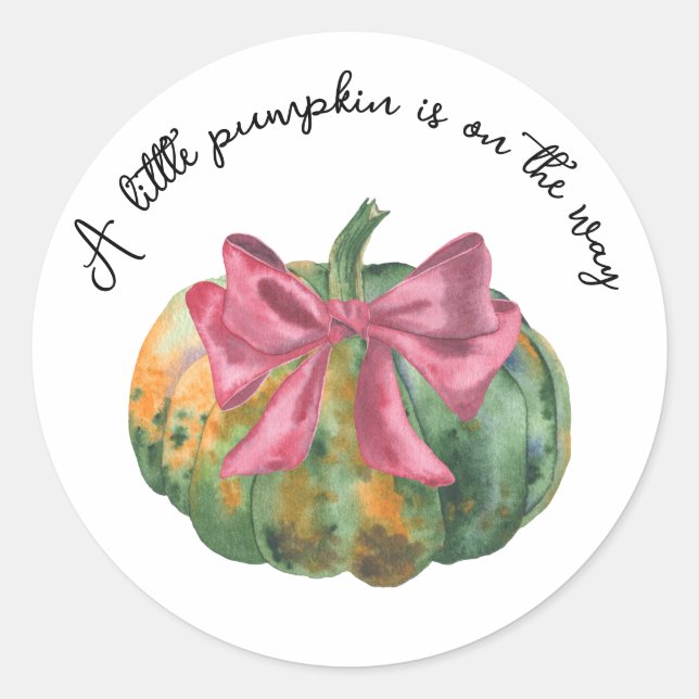 Adesivo Little Pumpkin está a caminho do chá de fraldas de (Frente)