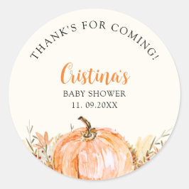 Adesivo Little Pumpkin is Coming Baby Shower