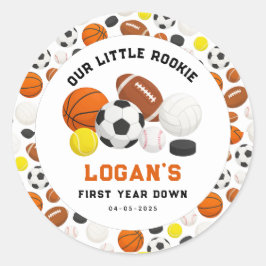 Adesivo Little Rookie Sports 1st Birthday Party | All-Star