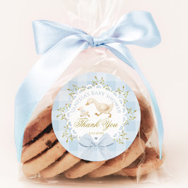 Adesivo Little Silly Goose Blue Baby Shower Thank you