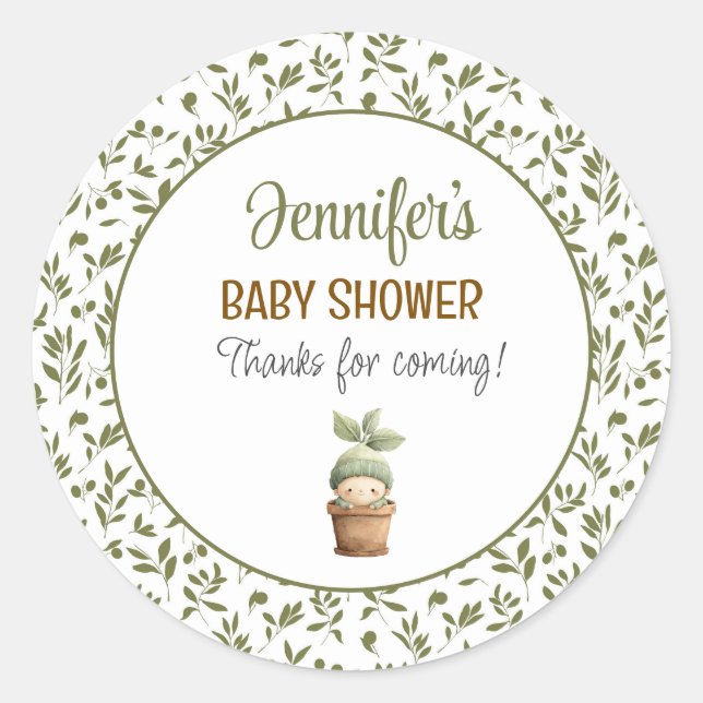Adesivo Little Sprout Baby Shower Sticker (Frente)