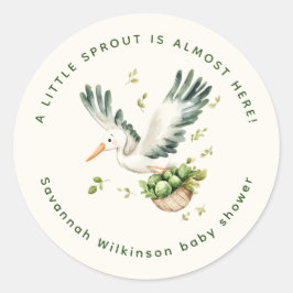 Adesivo Little Sprout Baby Shower Stork Sticker