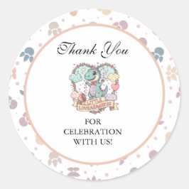 Adesivo Little Sweet Dino Birthday Party