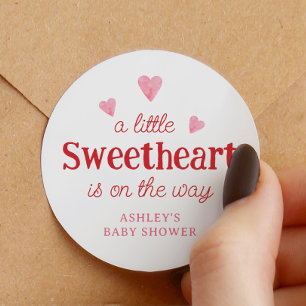 Adesivo Little Sweetheart Girl Chá de fraldas Heart