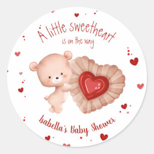 Adesivo Little Sweetheart Namorados Chá de fraldas Vermelh